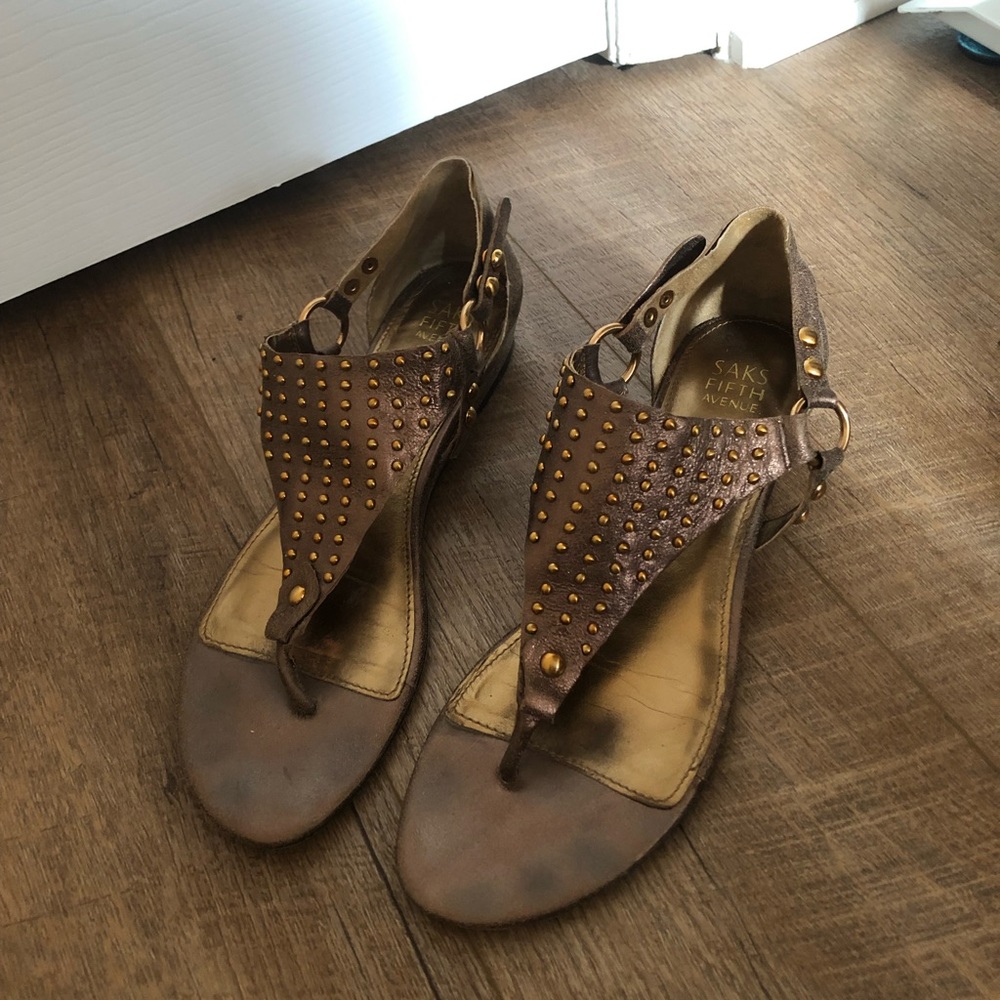Saks Fifth Avenue Sandals, women’s size 10, leather